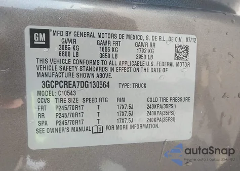 2013 Chevrolet Silverado 1500 Ls z USA, uszkodzony, nr VIN 3GCPCREA7DG130564